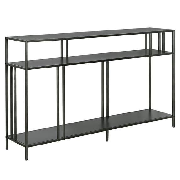 Evelyn&Zoe Gunmetal Gray Console Table, Black