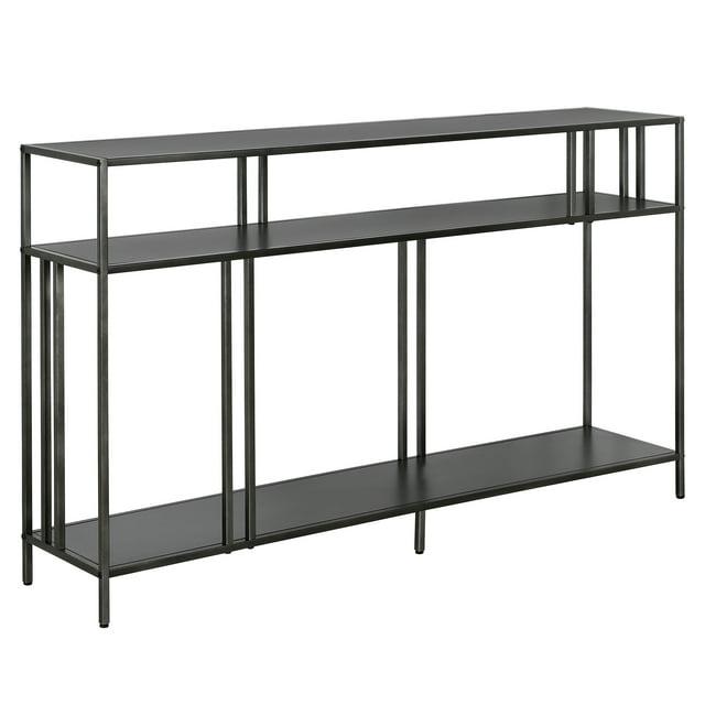 Evelyn&Zoe Gunmetal Gray Console Table, Black