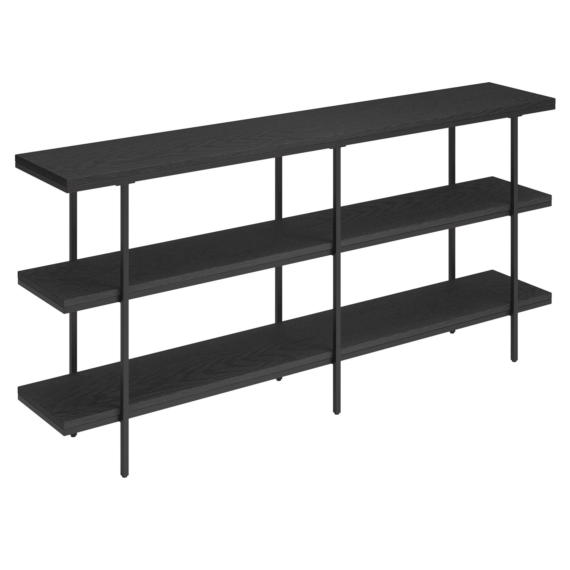 Harper 64'' Black Grain Console Table with Storage