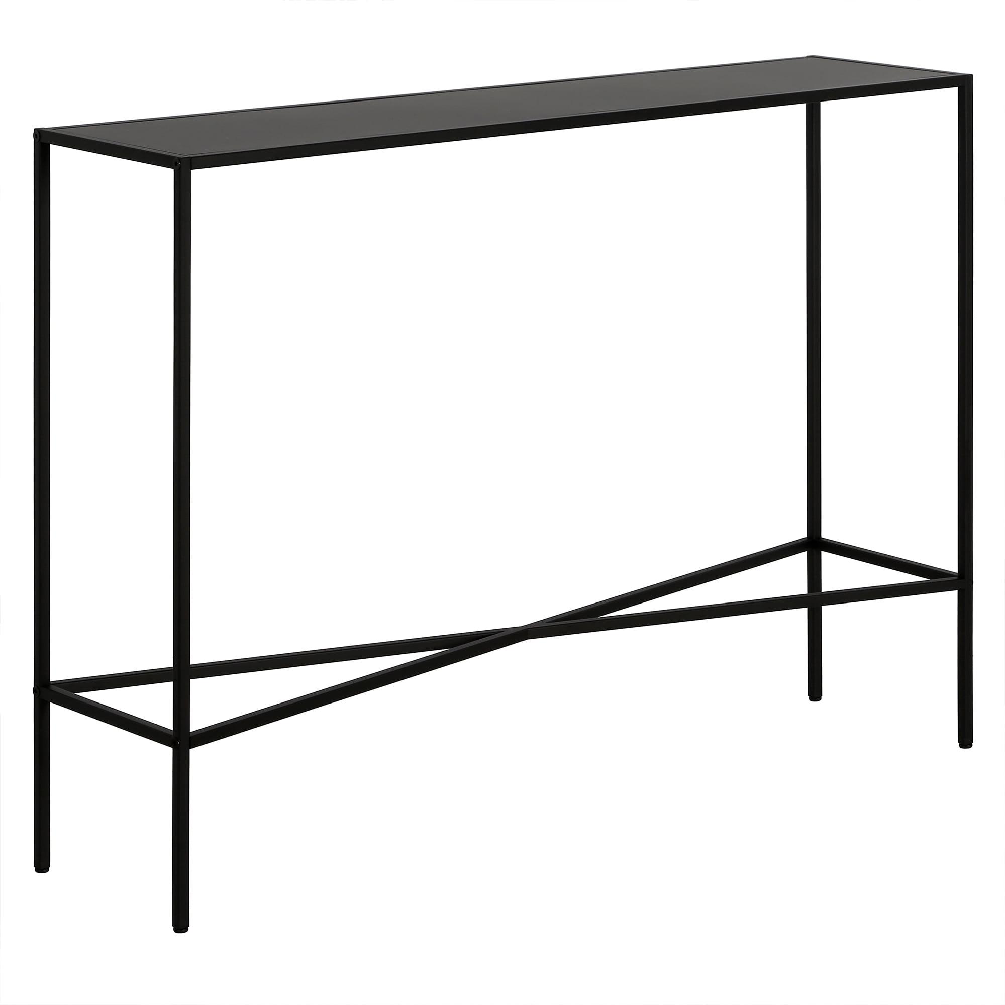 Evelyn&Zoe Henley 42" Wide Rectangular Console Table with Metal Top, Blackened Bronze