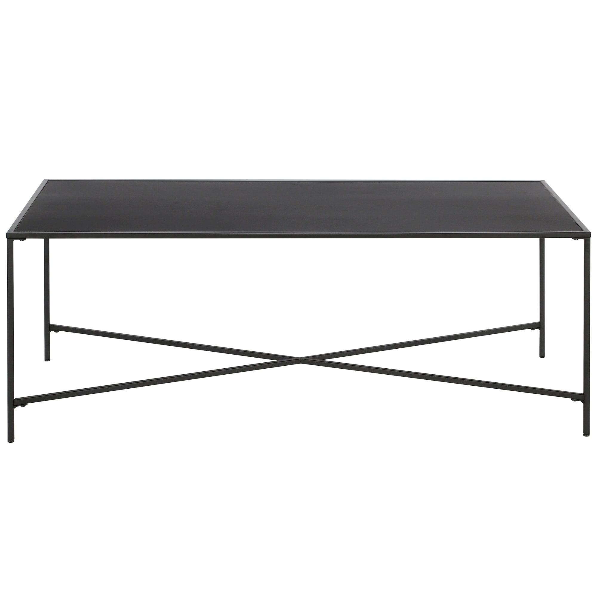 Evelyn&Zoe Henley 48" Wide Rectangular Coffee Table with Metal Top, Blackened Bronze