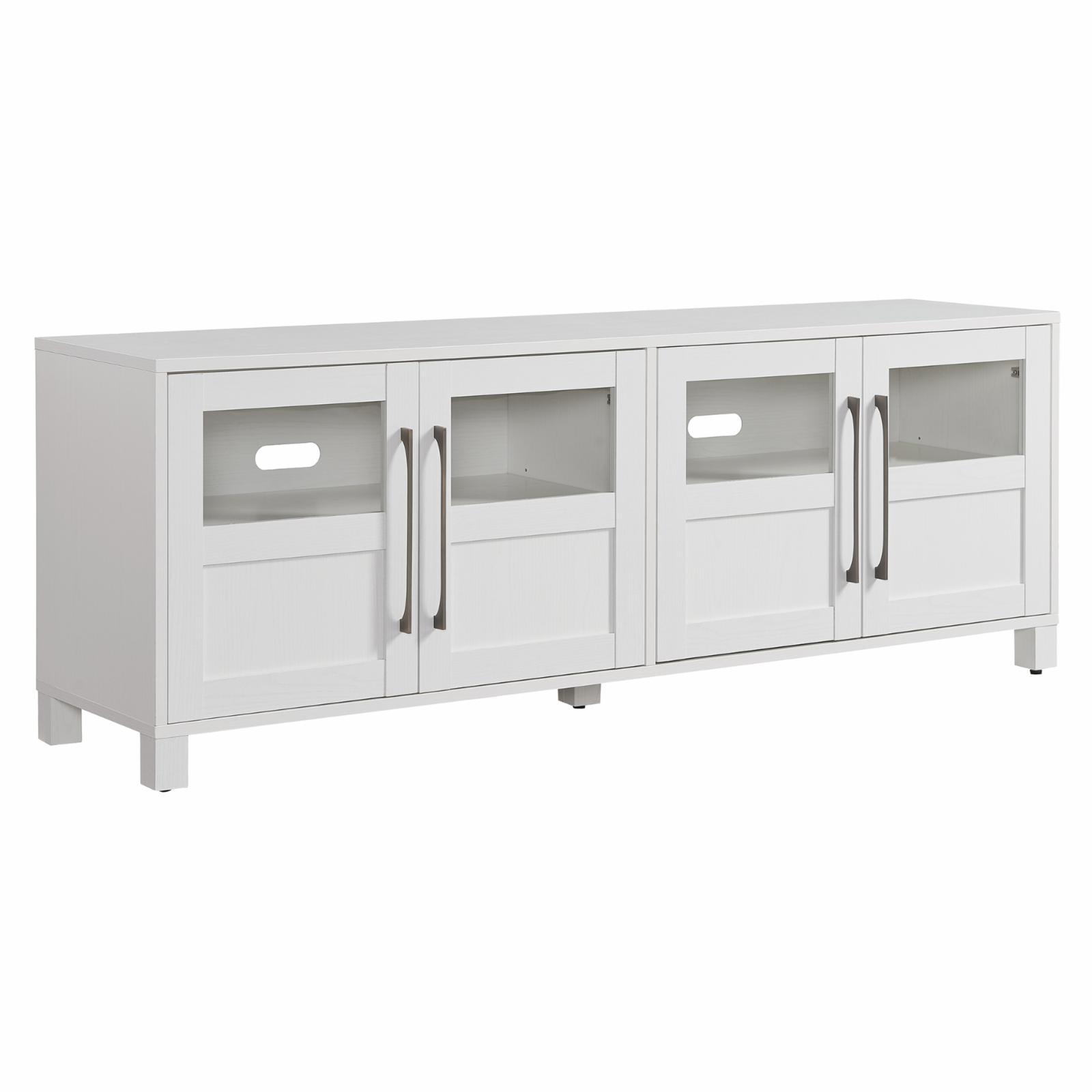 Holbrook Modern White 68" TV Stand with Glass & Solid Doors