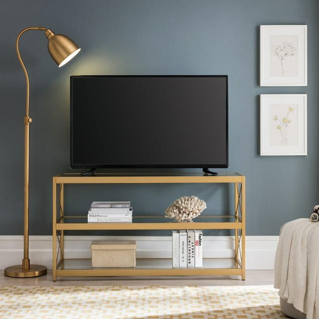 Evelyn&Zoe Hutton Rectangular TV Stand for TV's up to 50", Brass