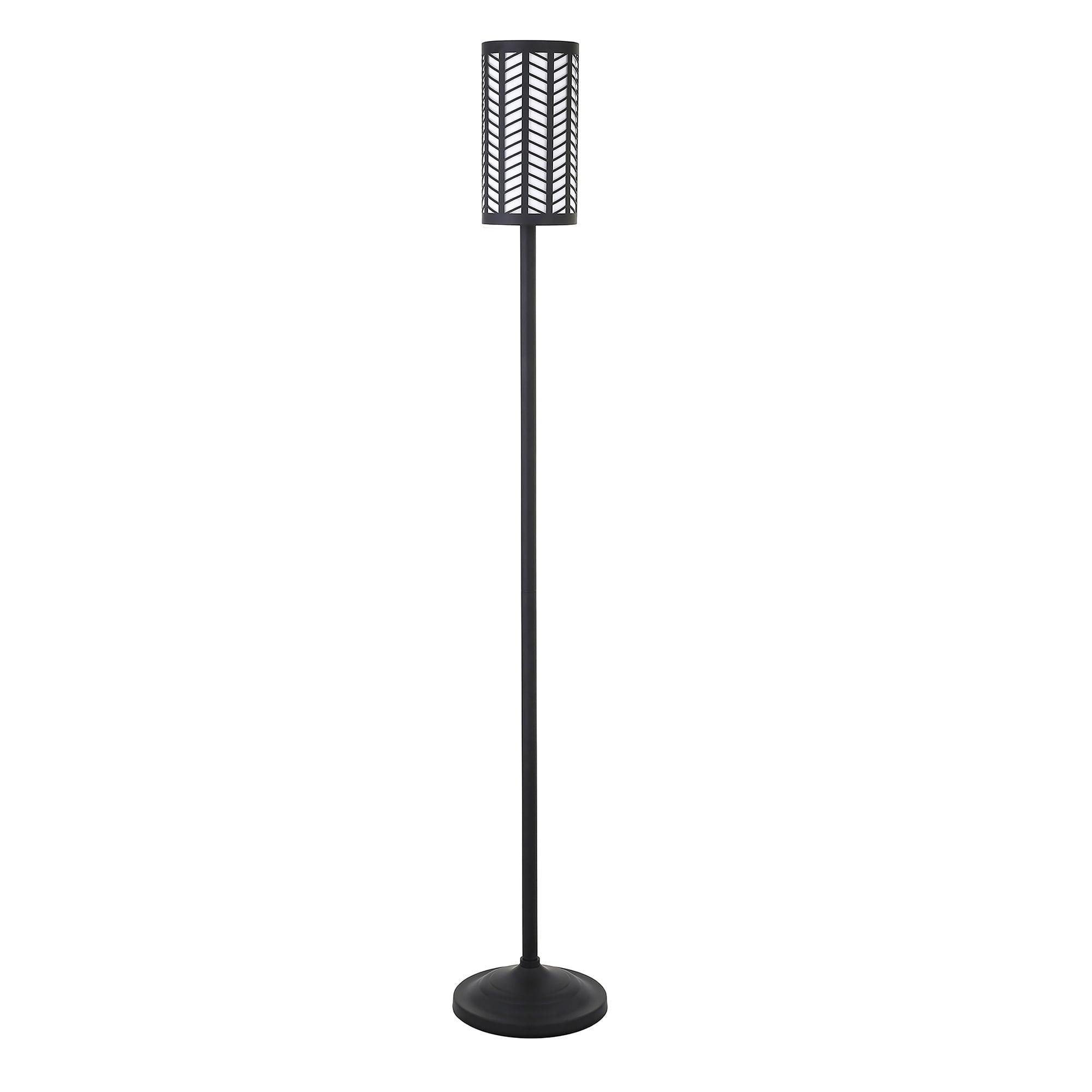 Delia Modern 63.5" Blackened Bronze Floor Lamp with Chevron Shade