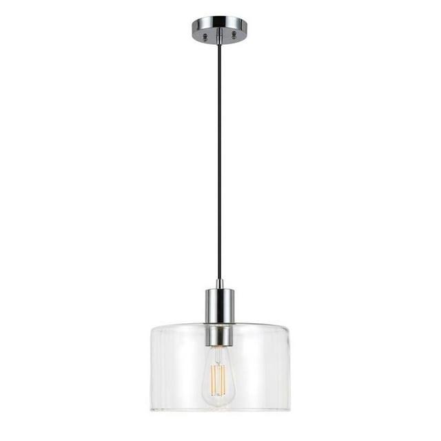 Evelyn&Zoe Industrial Clear Glass Pendant