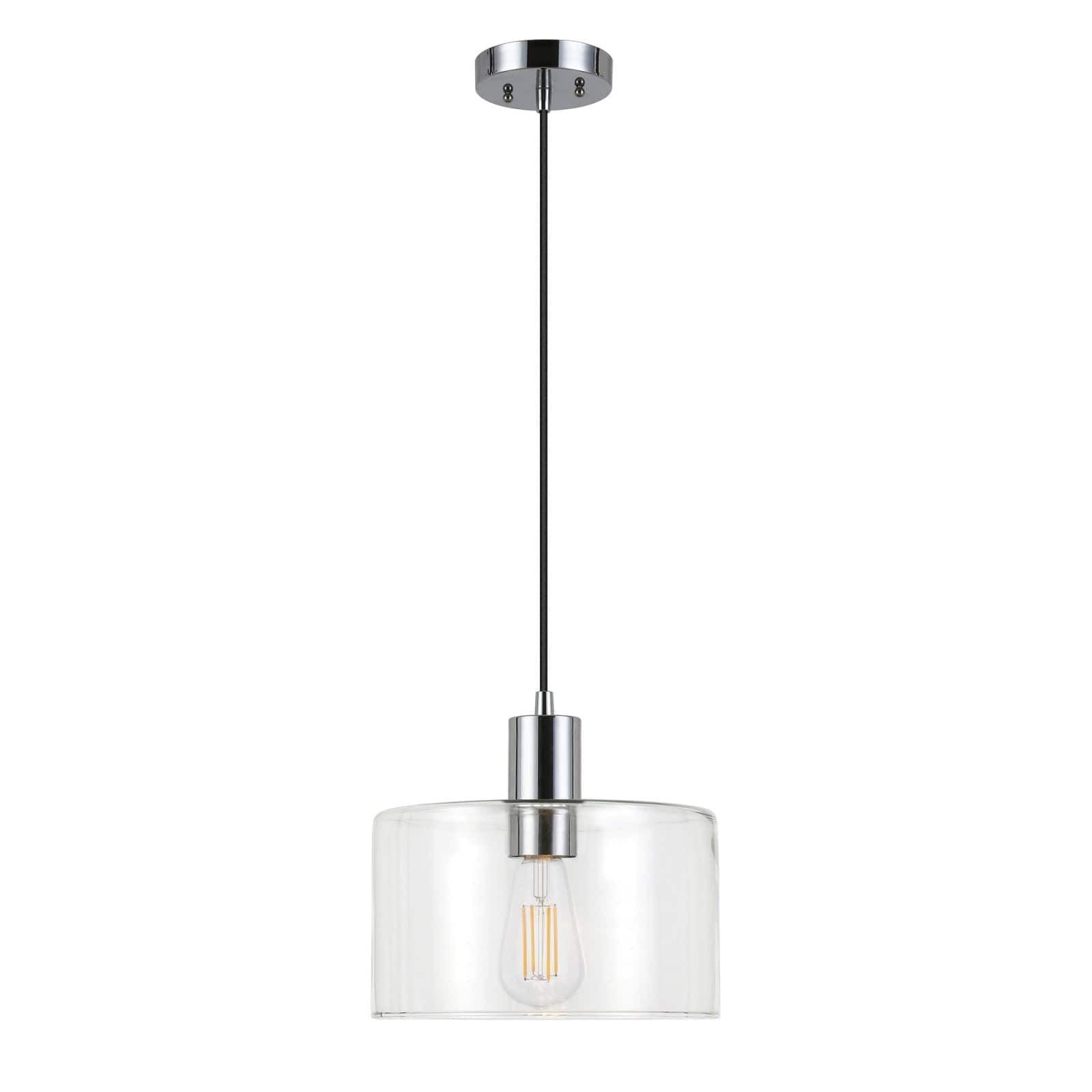 Evelyn&Zoe Industrial Clear Glass Pendant