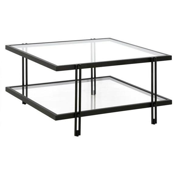 Evelyn&Zoe Inez 32" Wide Square Coffee Table in Blackened Bronze