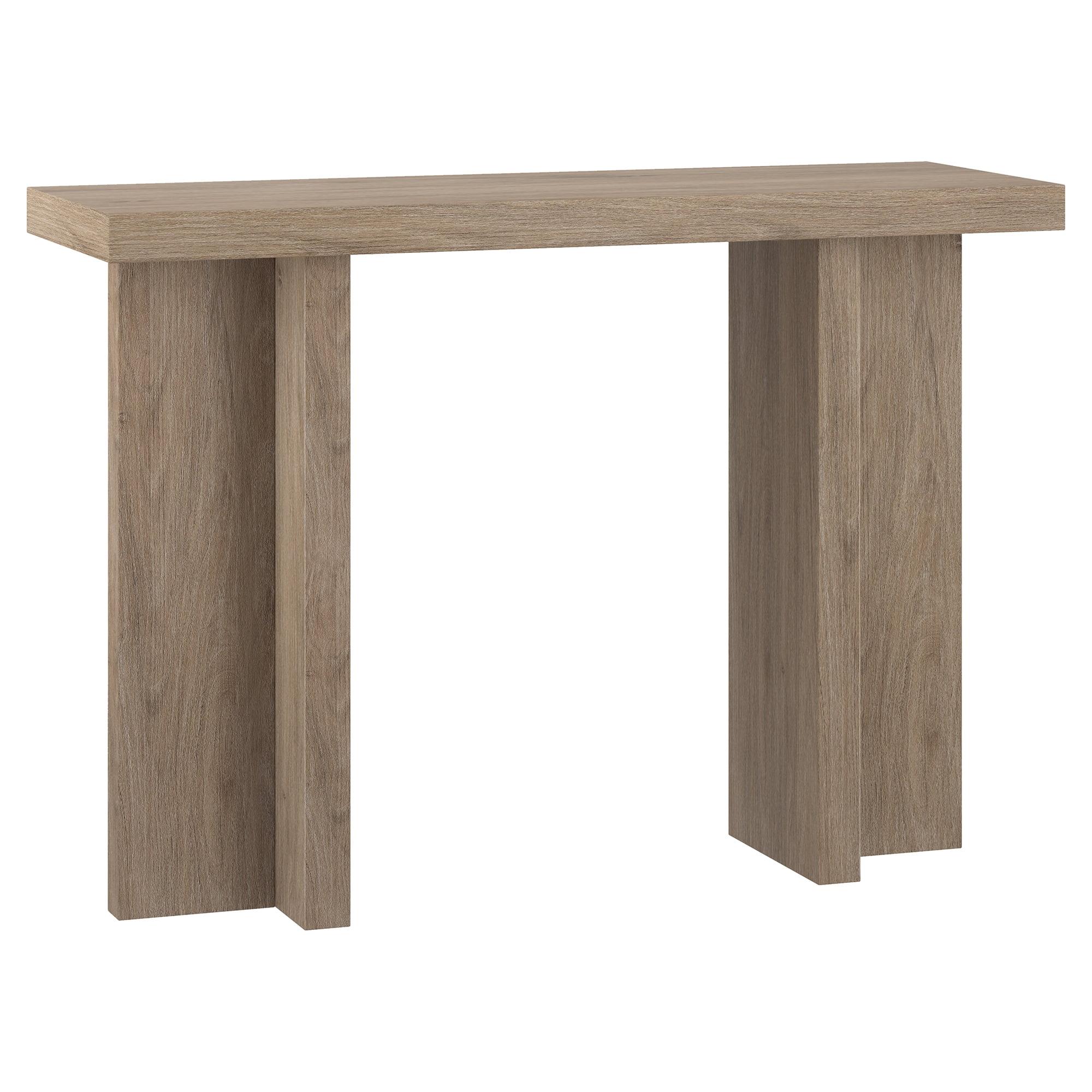 Antiqued Gray Oak 42" Modern Wood Console Table