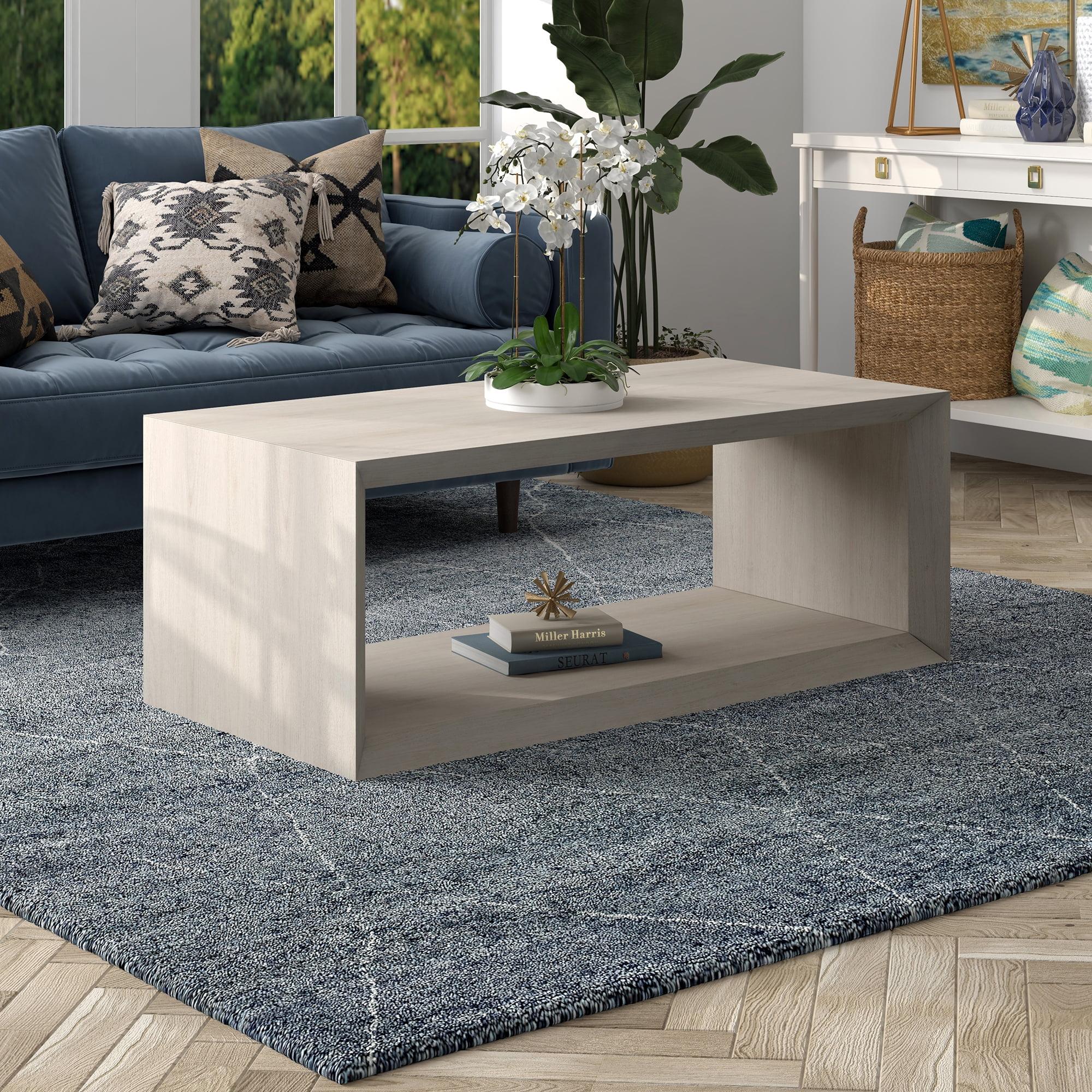 Foxtrot Faux Wood Coffee Table With Shelf