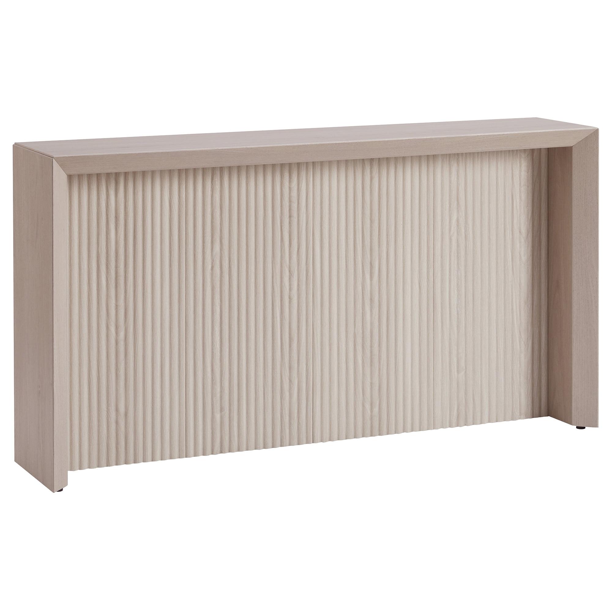 Evelyn&Zoe Modern/Contemporary 56" Wide Alder White Console Table