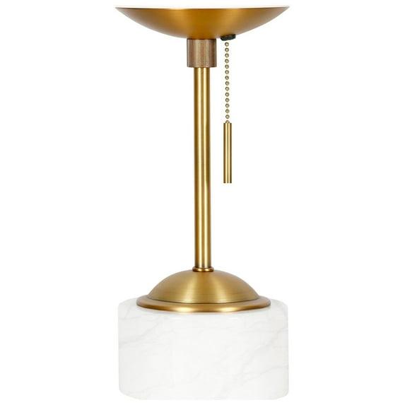 Henn&Hart 8" Brass/White Marble Marble/Metal/Glass Table Lamp