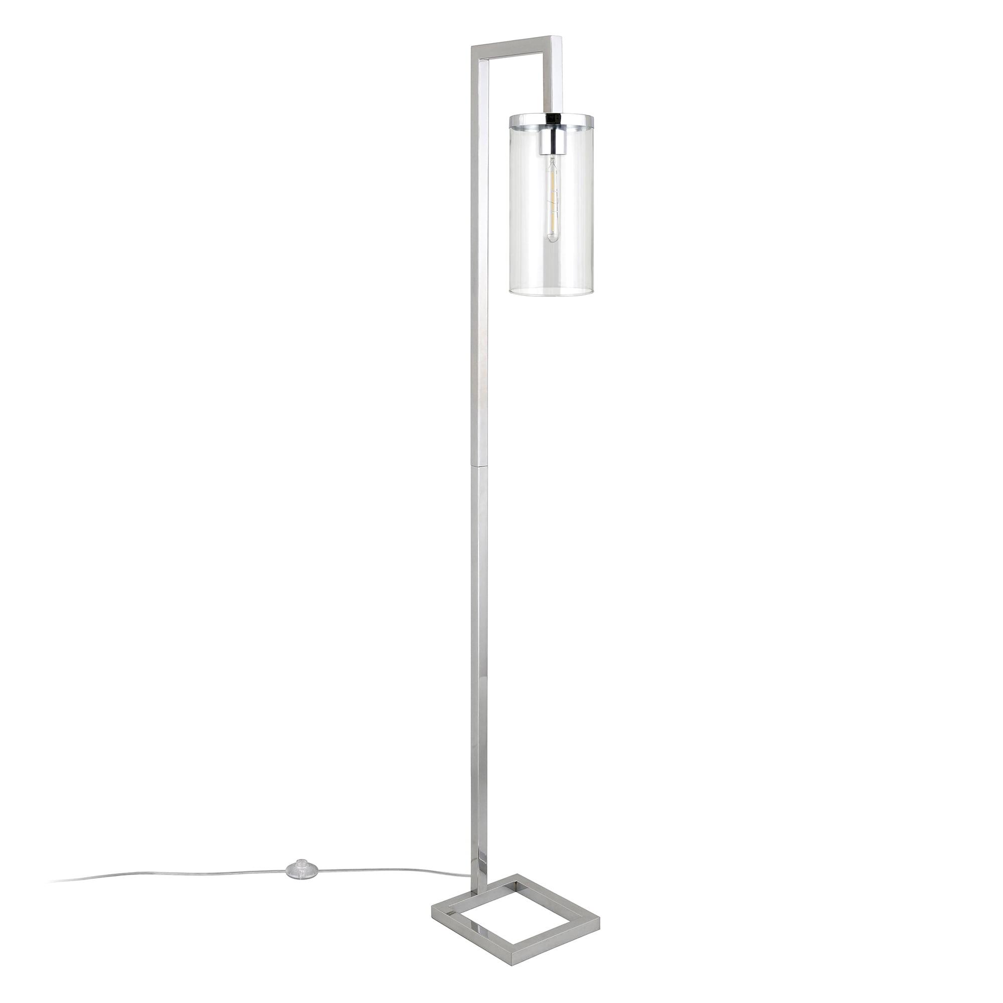 Arcadian Elegance 67" Silver Arc Floor Lamp with Clear Glass Shade