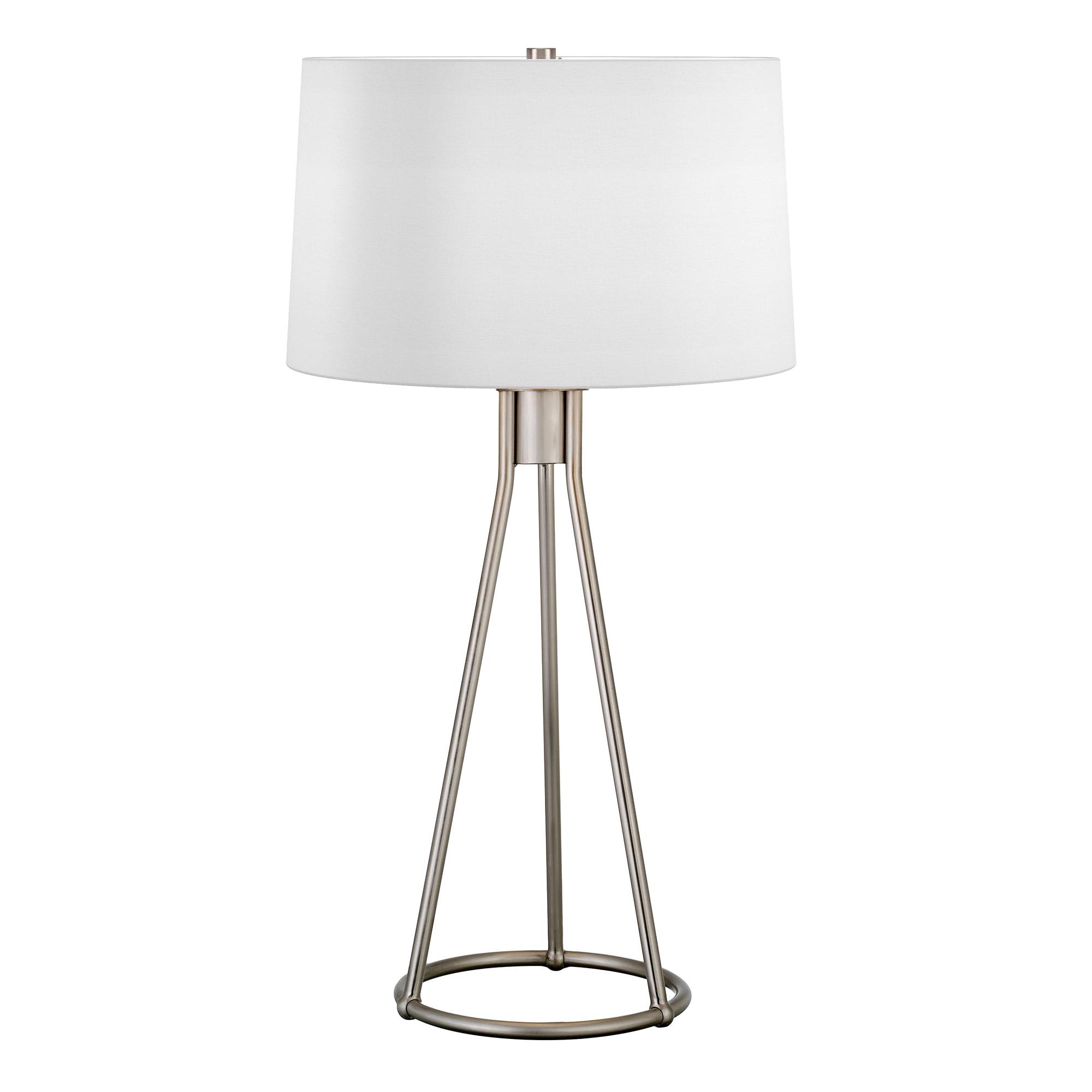 Nova 28" White Linen Shade Modern Tripod Table Lamp