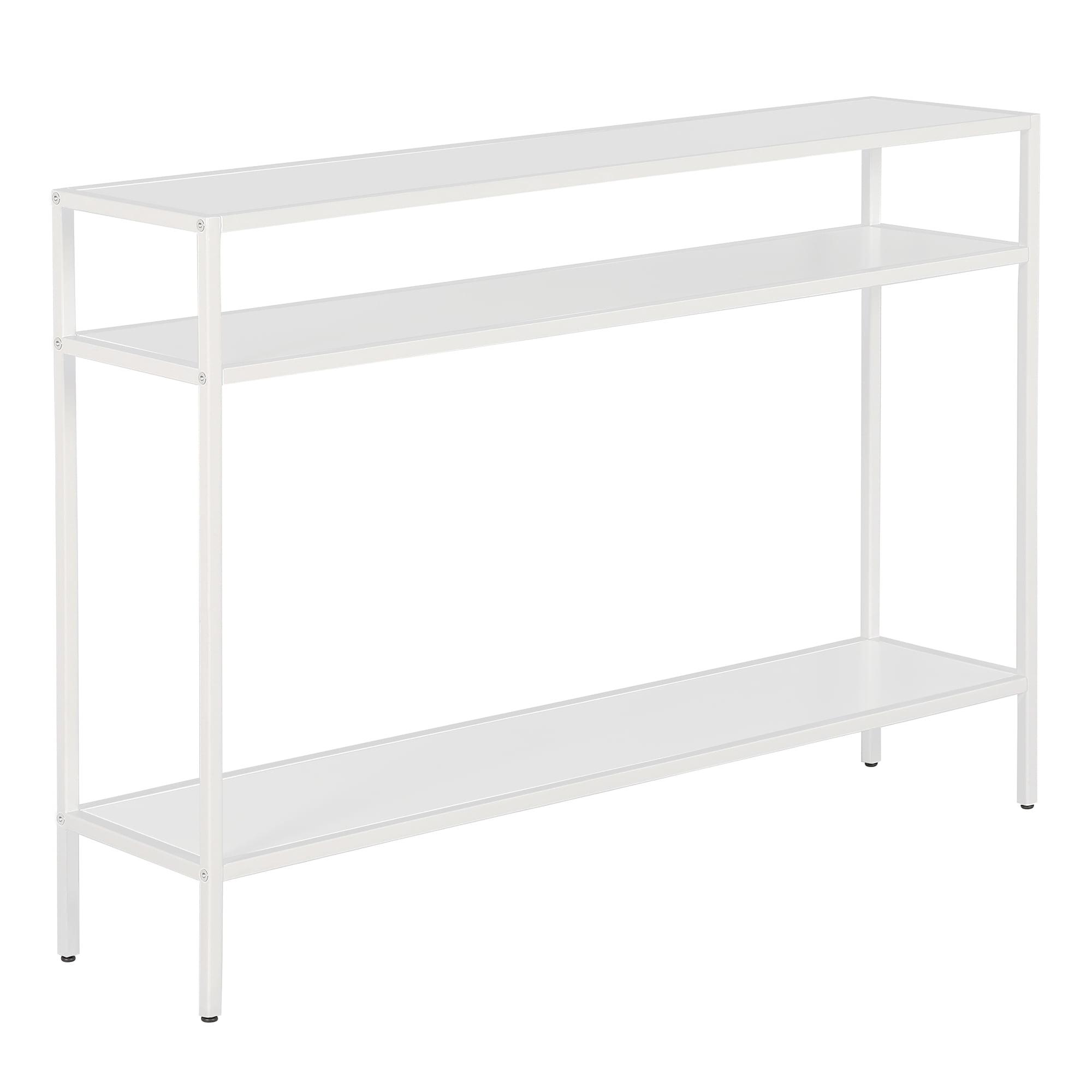 42 Inches Matte White Metal Console Table - Henn&Hart