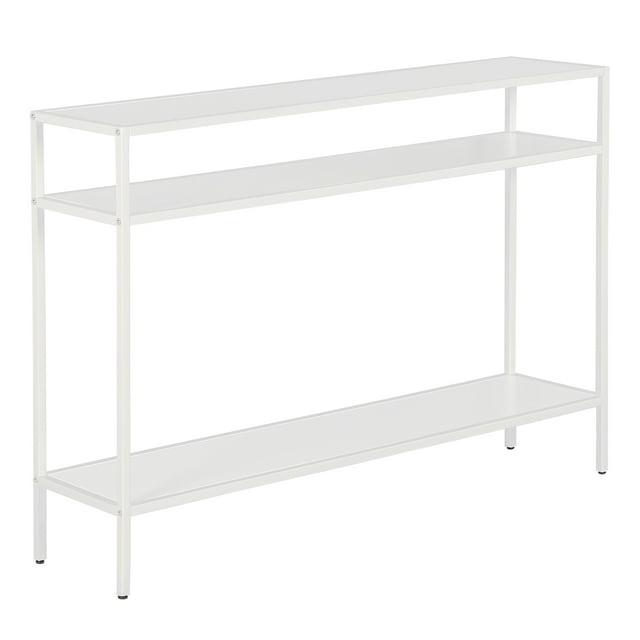 42 Inches Matte White Metal Console Table - Henn&Hart