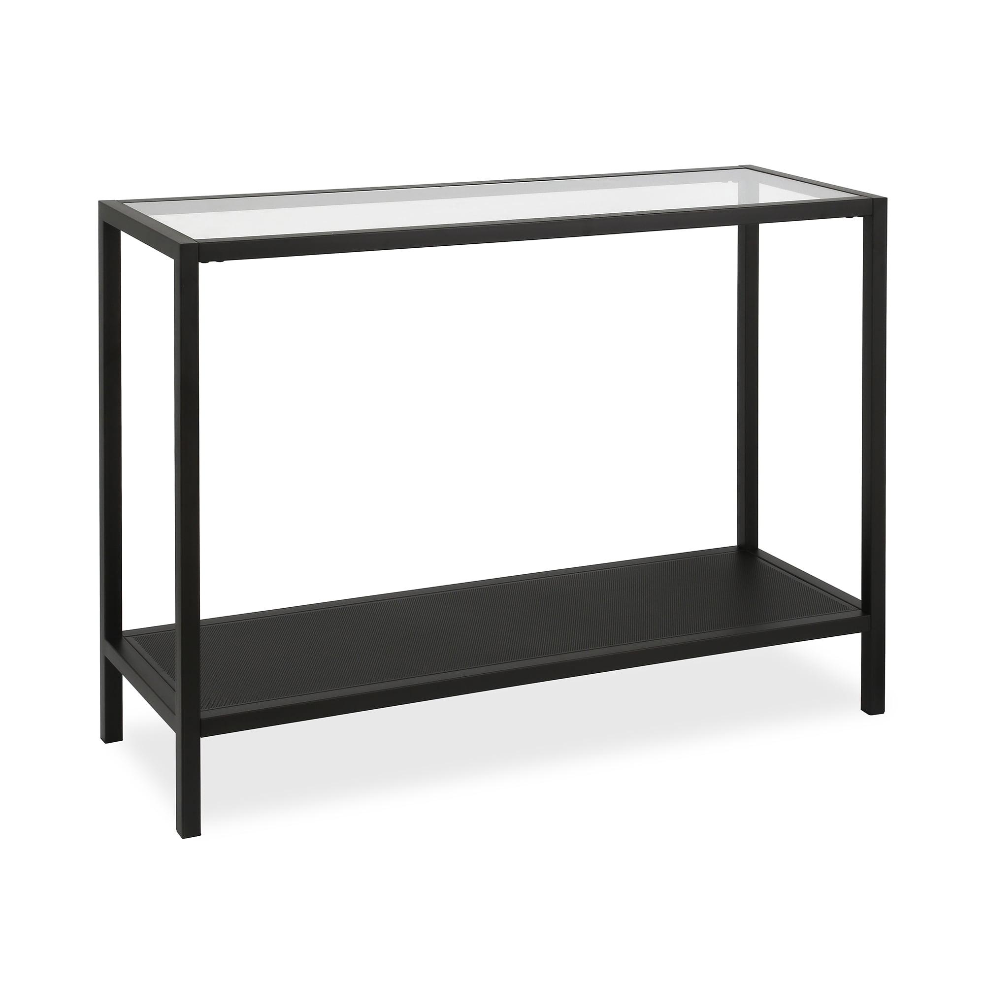 Evelyn&Zoe Rigan 36" Wide Rectangular Console Table, Blackened Bronze