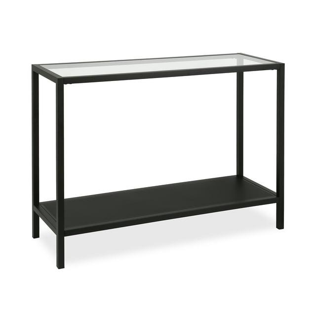 Evelyn&Zoe Rigan 36" Wide Rectangular Console Table, Blackened Bronze
