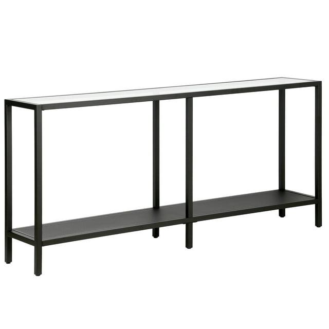 Evelyn&Zoe Rigan 64" Wide Rectangular Console Table, Blackened Bronze