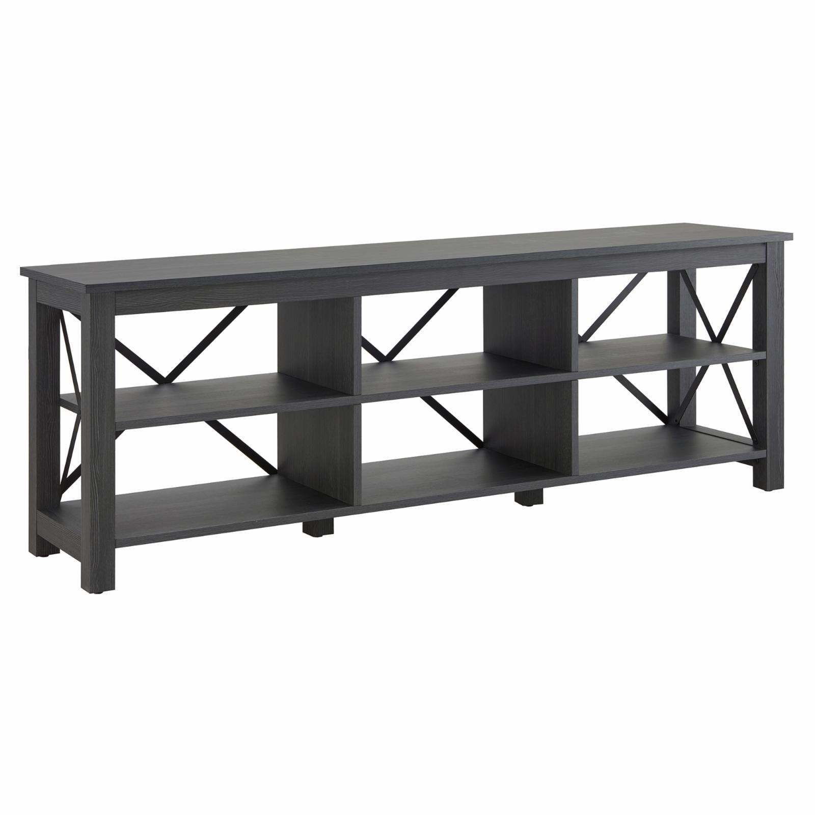 Sawyer Modern Farmhouse 68" Charcoal Gray TV Stand with Cabinet