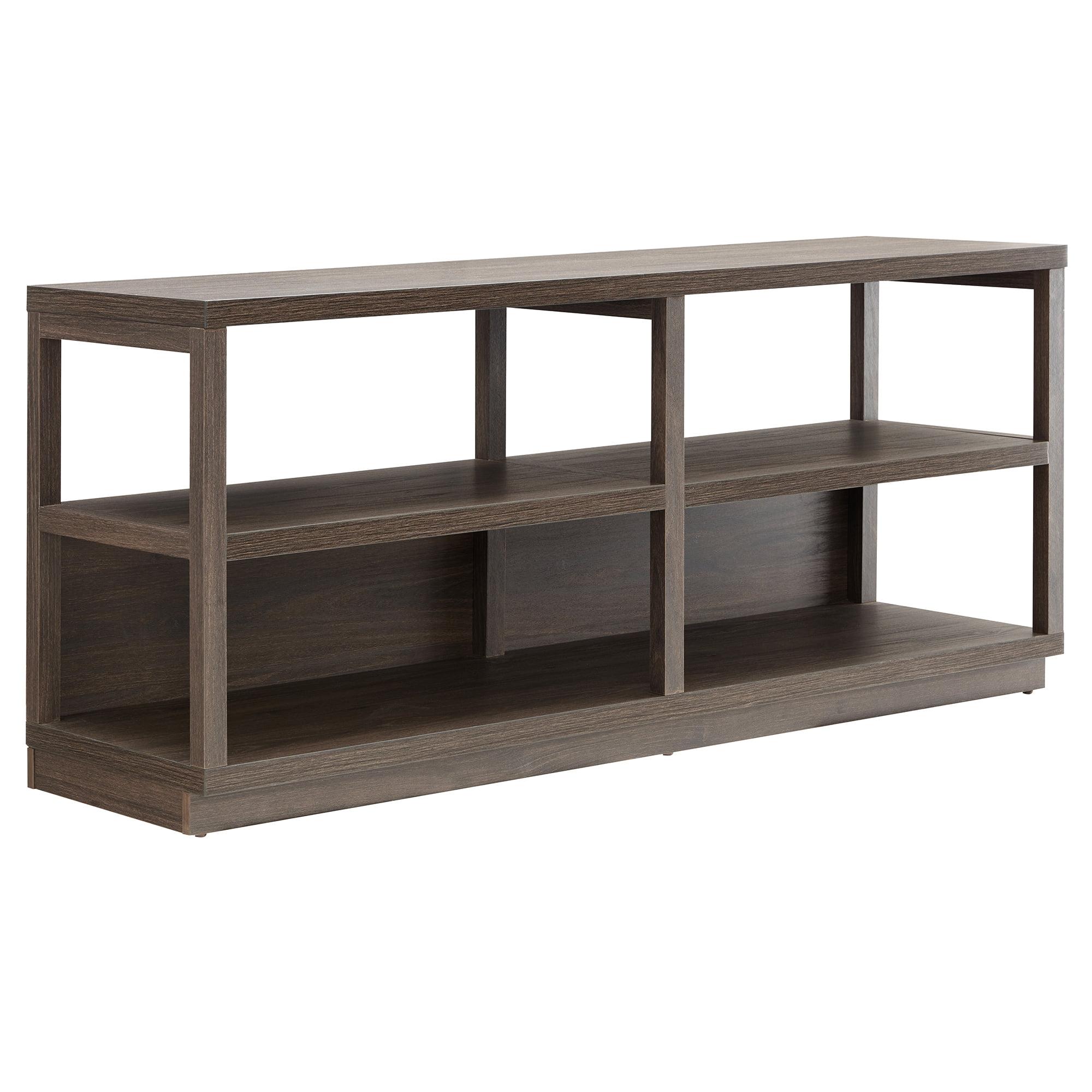 Thalia Modern 55" Alder Brown Wood TV Stand with Open Shelves