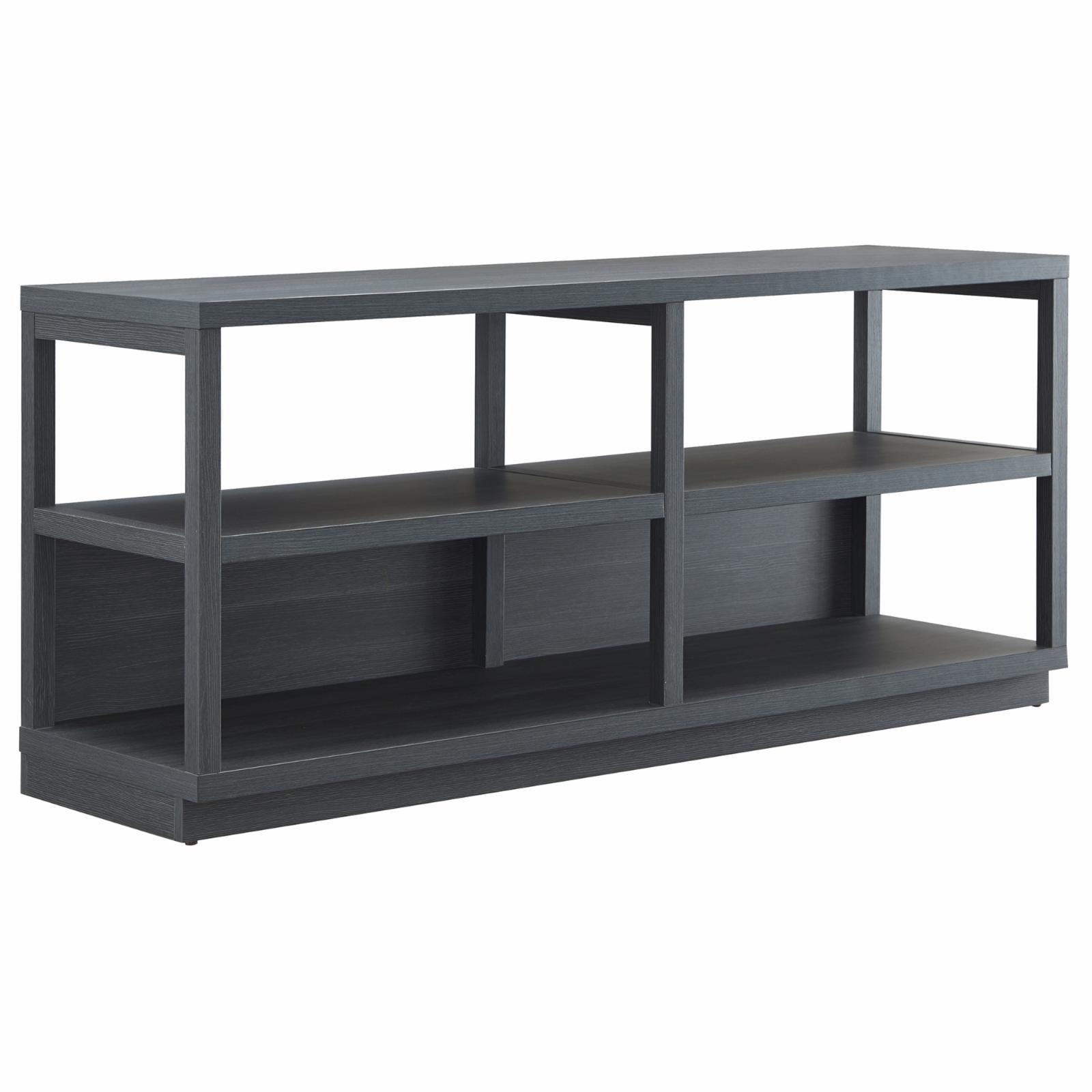 Charcoal Gray Modern MDF 68" TV Stand with Plinth Base