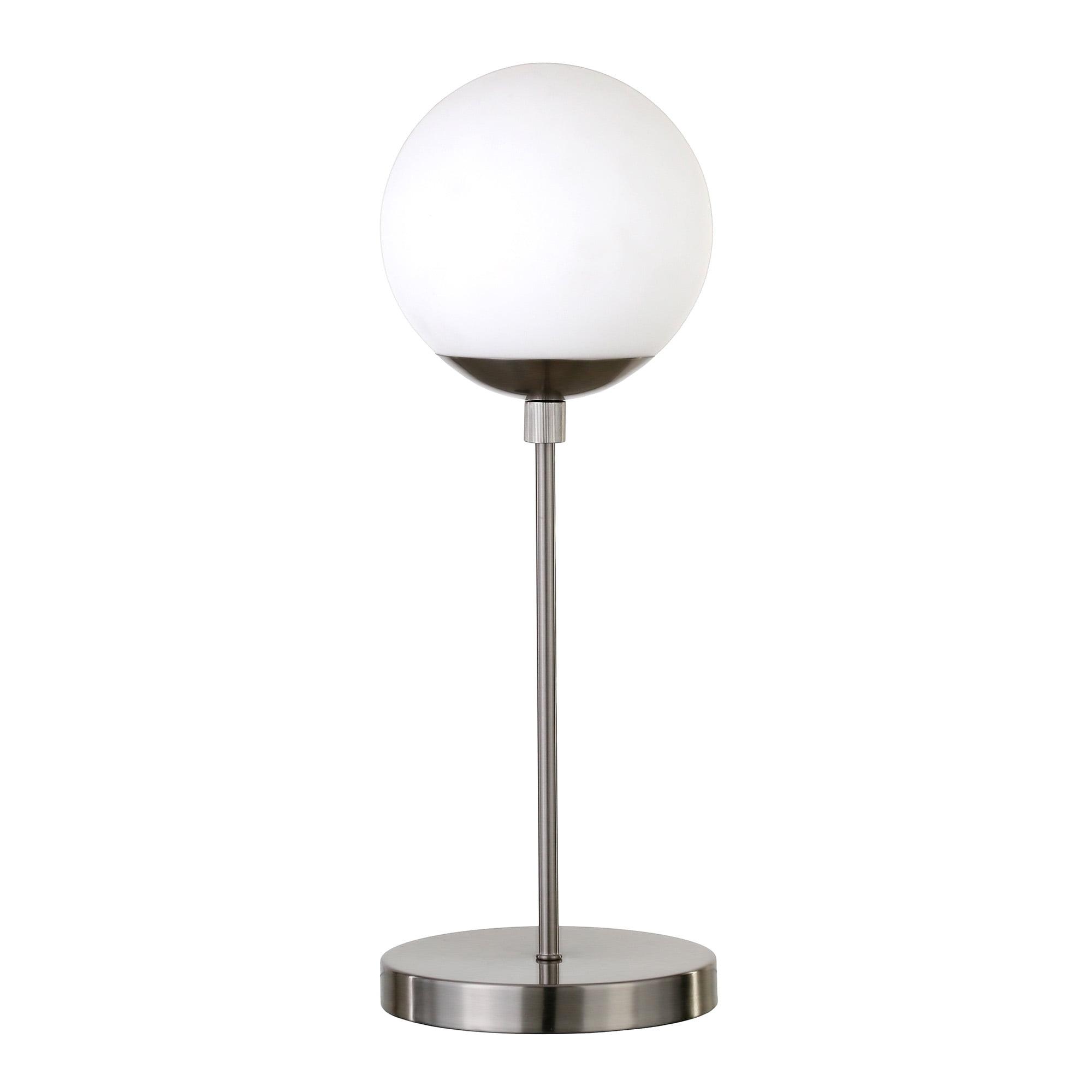Theia 21'' Brushed Nickel Modern Globe and Stem Table Lamp