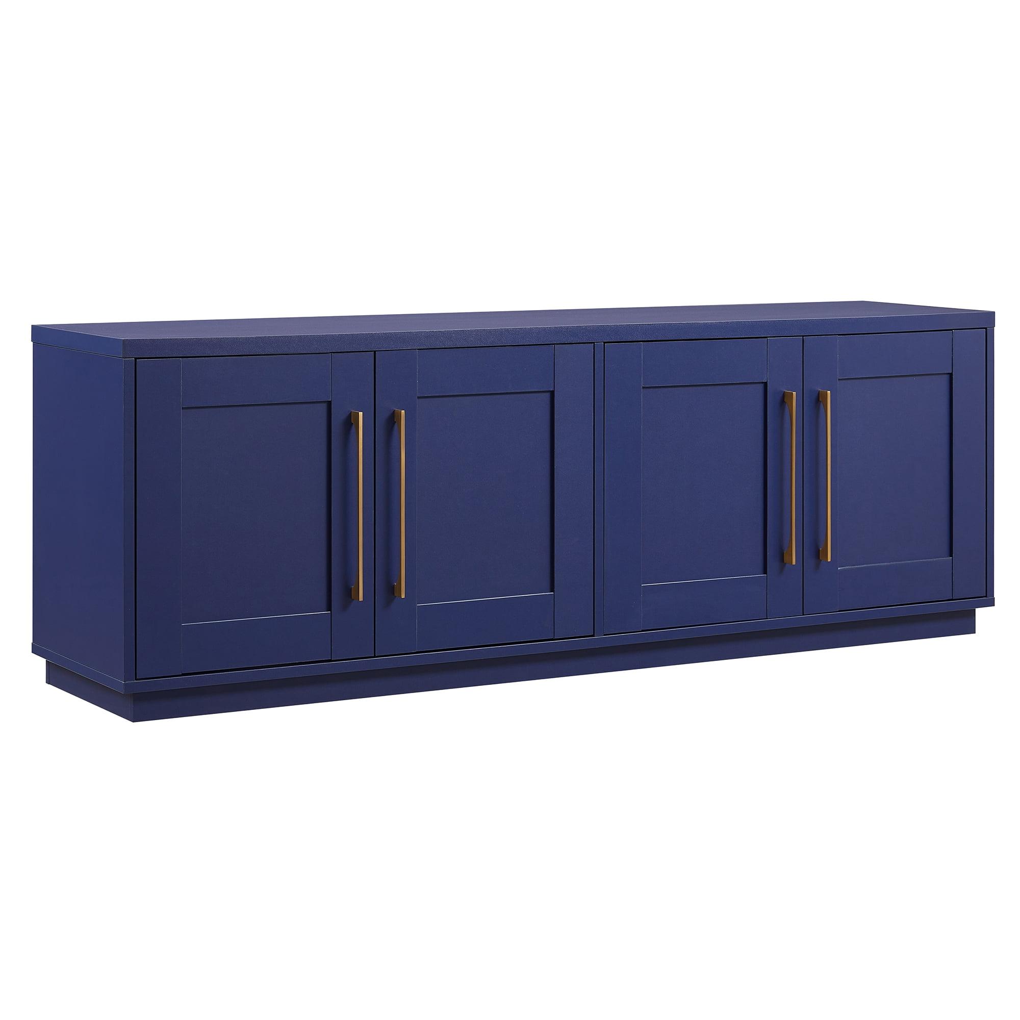 Evelyn&Zoe Tillman Rectangular TV Stand for TV's up to 75", Dark Blue