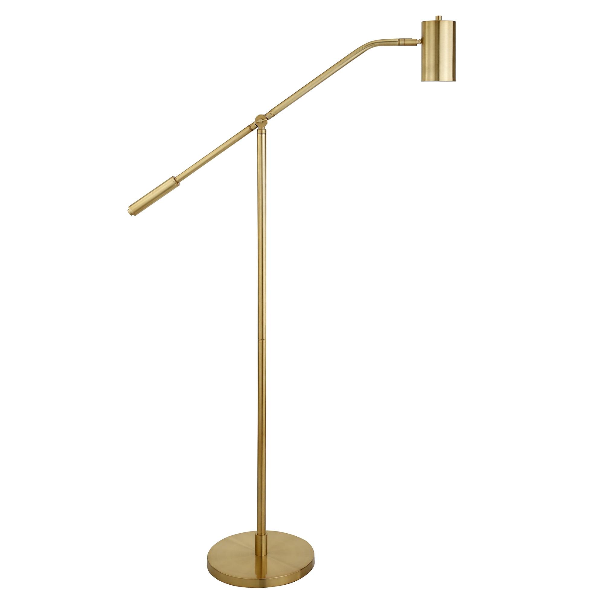 Adjustable Brass Pharmacy Floor Lamp with Smart Assistant Compatibility