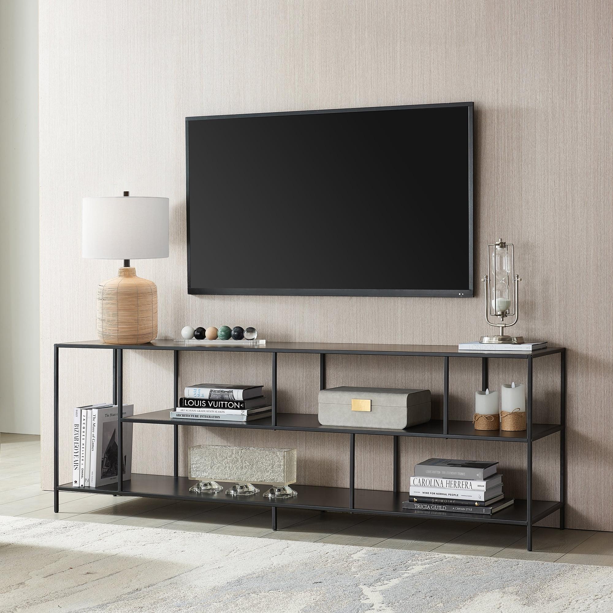 Winthrop 70" Blackened Bronze TV Stand with Metal Shelves