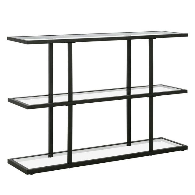 Evelyn&Zoe Yeardley 42" Wide Rectangular Console Table, Blackened Bronze