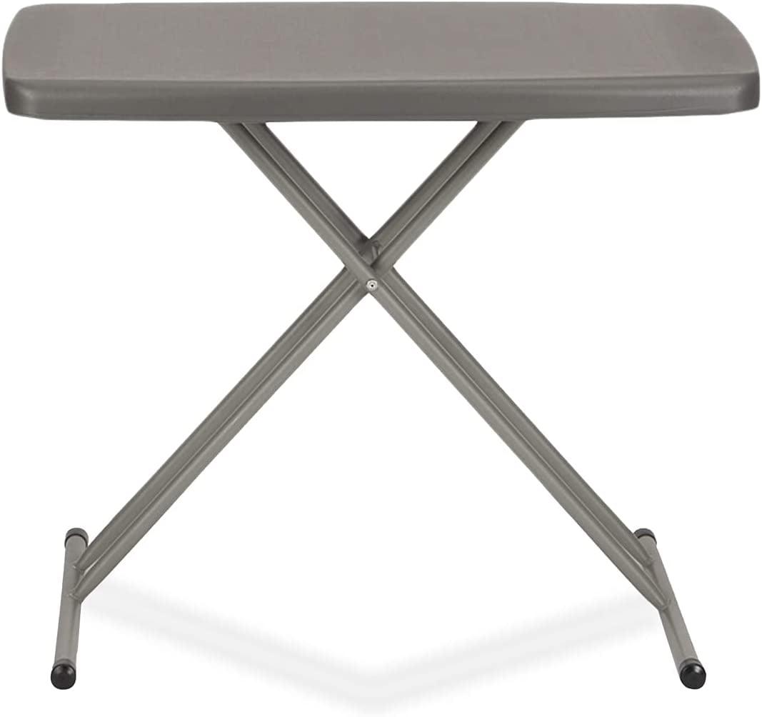 Adjustable Height Gray Polyethylene Folding Table