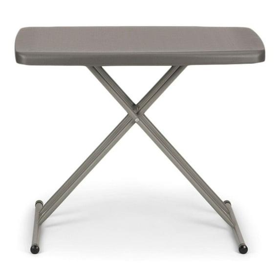 Adjustable Height Gray Polyethylene Folding Table