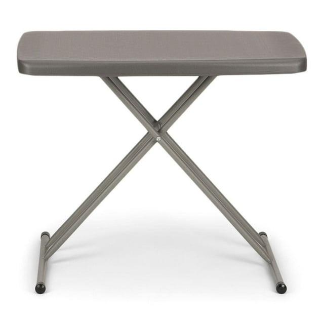 Adjustable Height Gray Polyethylene Folding Table