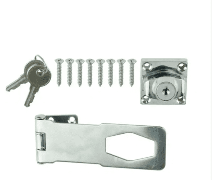 Chrome Keyed Locking Hasp for Door Gate Cabinet