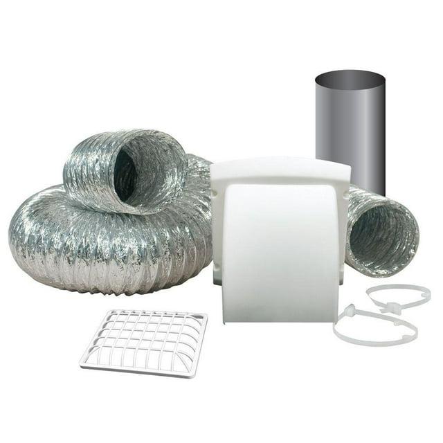 Wide Mouth Dryer Vent Kit with 4 in. X 8 Ft. Aluminum Dryer Duct