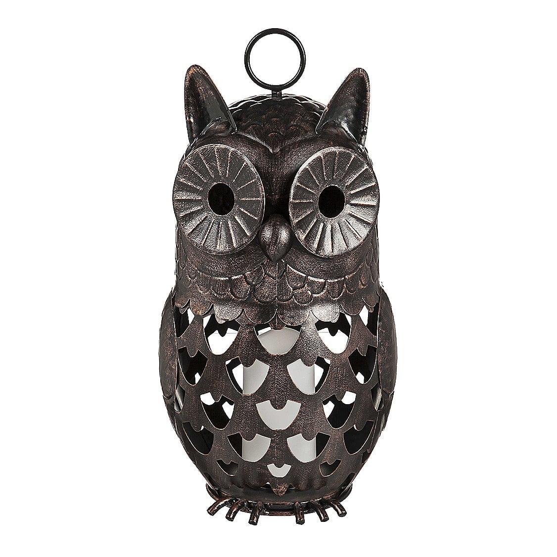 Bronze 18" Outdoor LED Owl Lantern