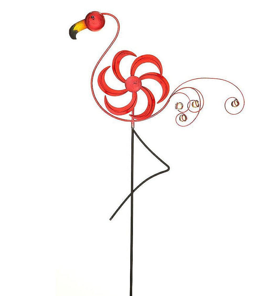 Red Bird Metal Windspinner Garden Stake