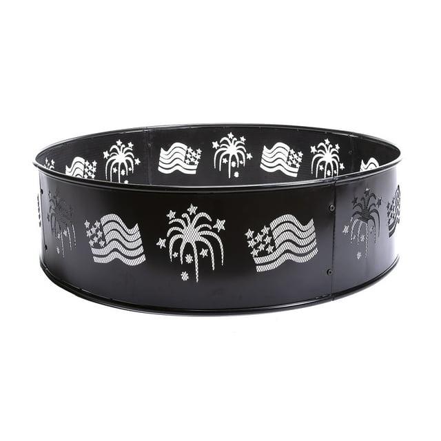 Evergreen Flags and Fireworks Fire Ring- 36 x 10 x 36 Inches Outdoor Safe and Weather Resistant