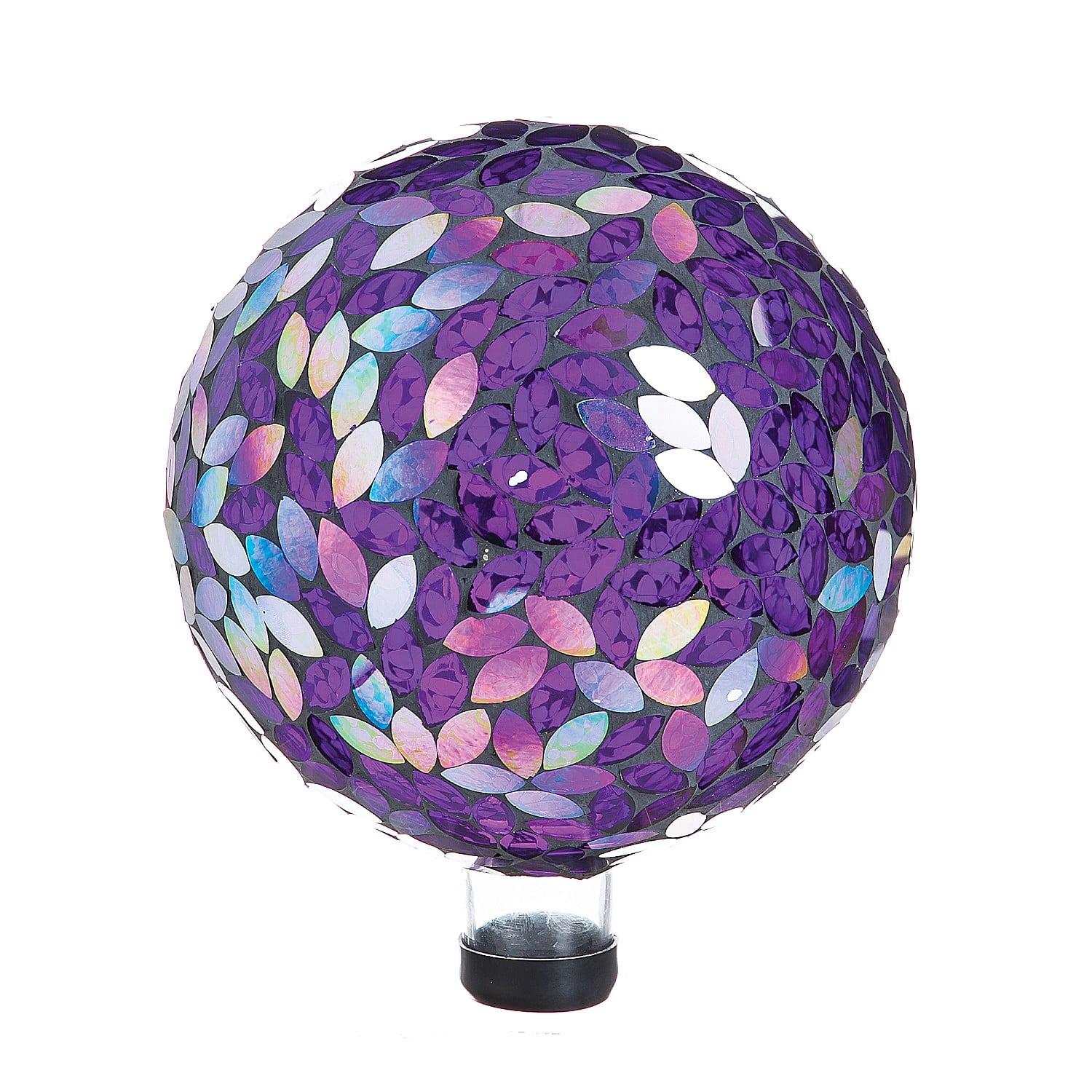 Iridescent Purple Glass Mosaic Gazing Ball for Garden