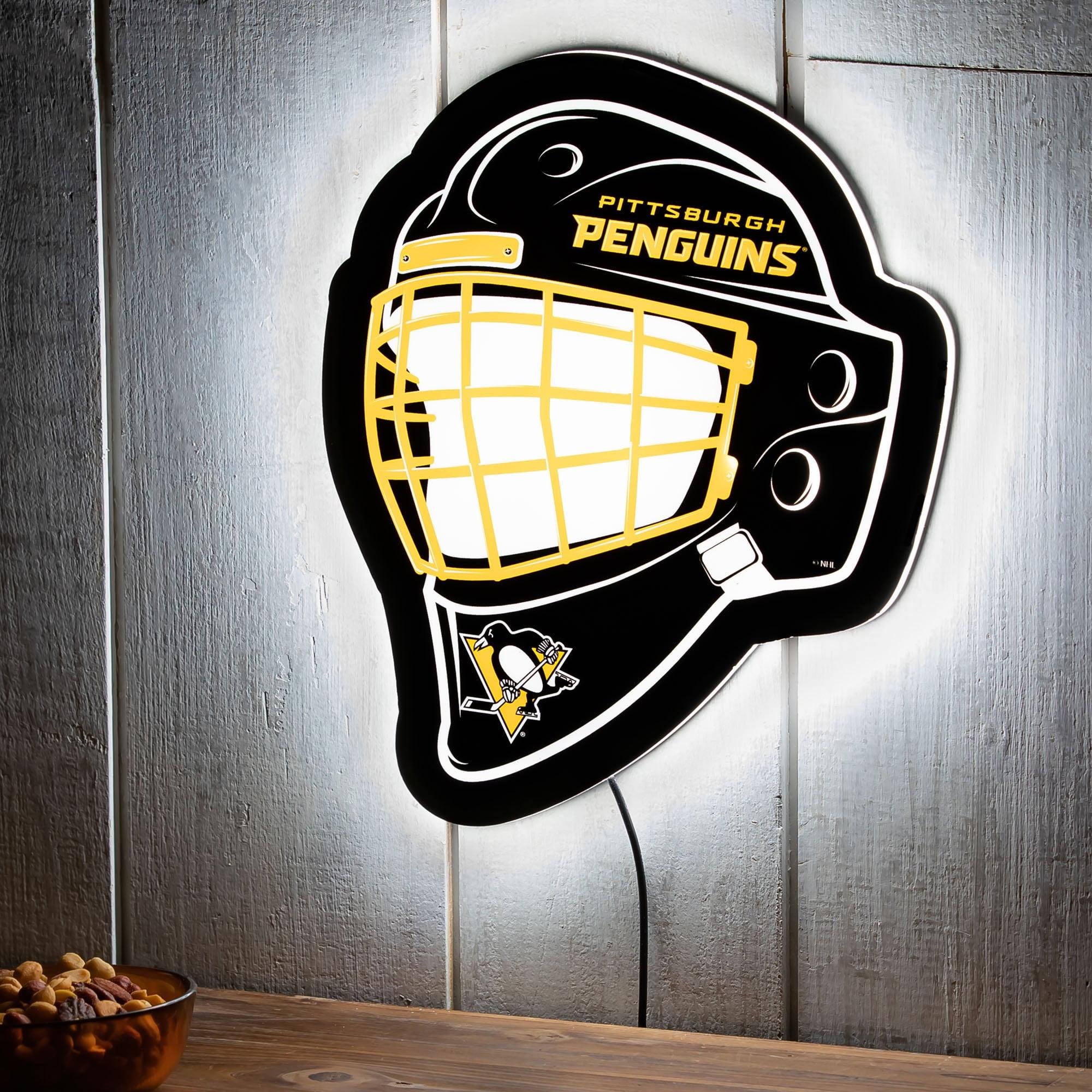 Evergreen Ultra-Thin Edgelight LED Wall Decor, Helmet, Pittsburgh Penguins- 15.6 x 19 Inches Made In USA