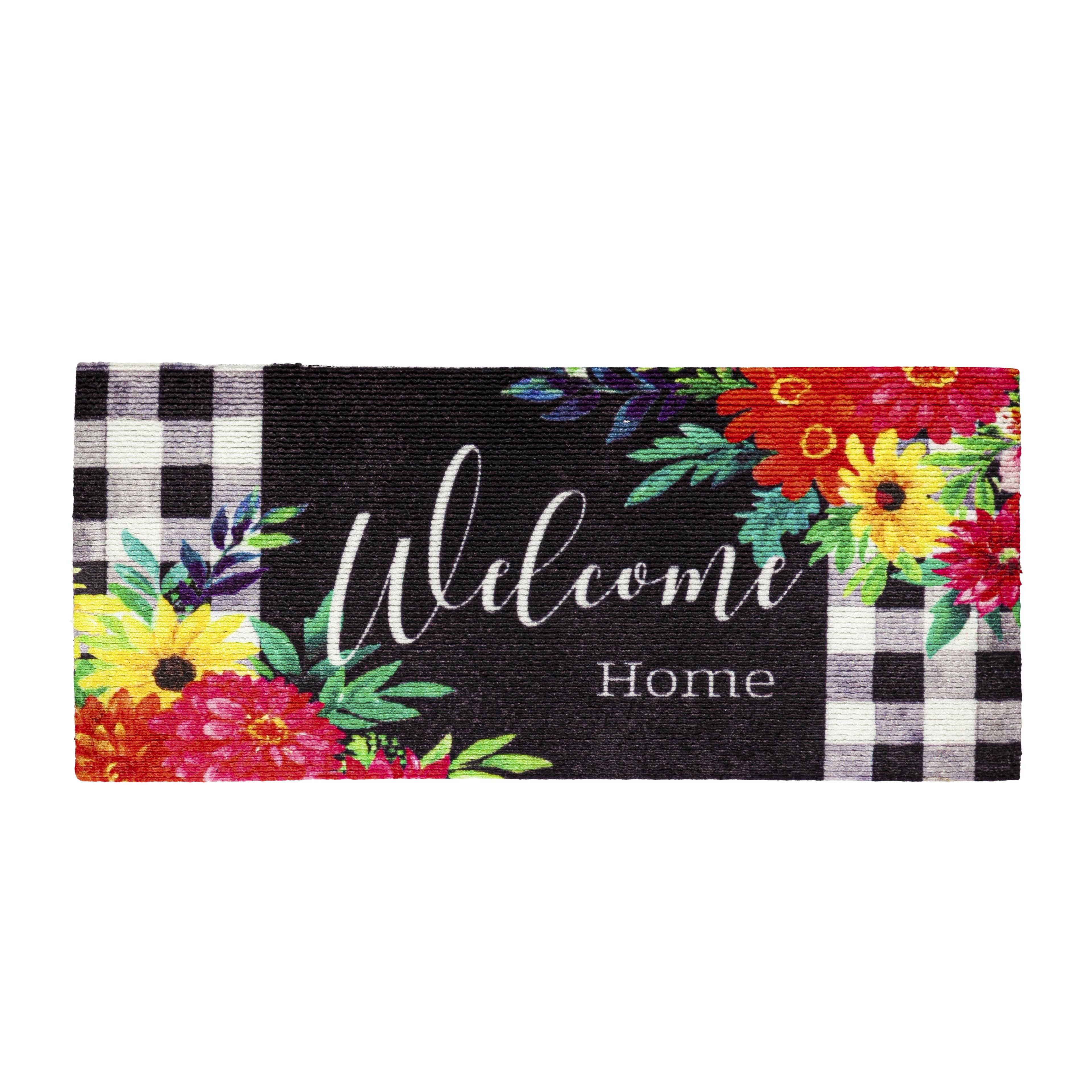 Evergreen Summer Bloom Textured Sassafras Indoor Outdoor Switch Doormat 1'10"x10" Multicolored