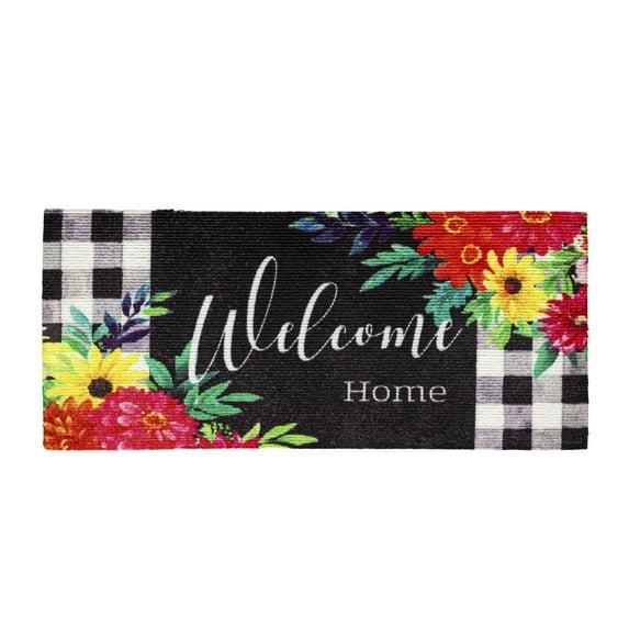 Evergreen Summer Bloom Textured Sassafras Indoor Outdoor Switch Doormat 1'10"x10" Multicolored