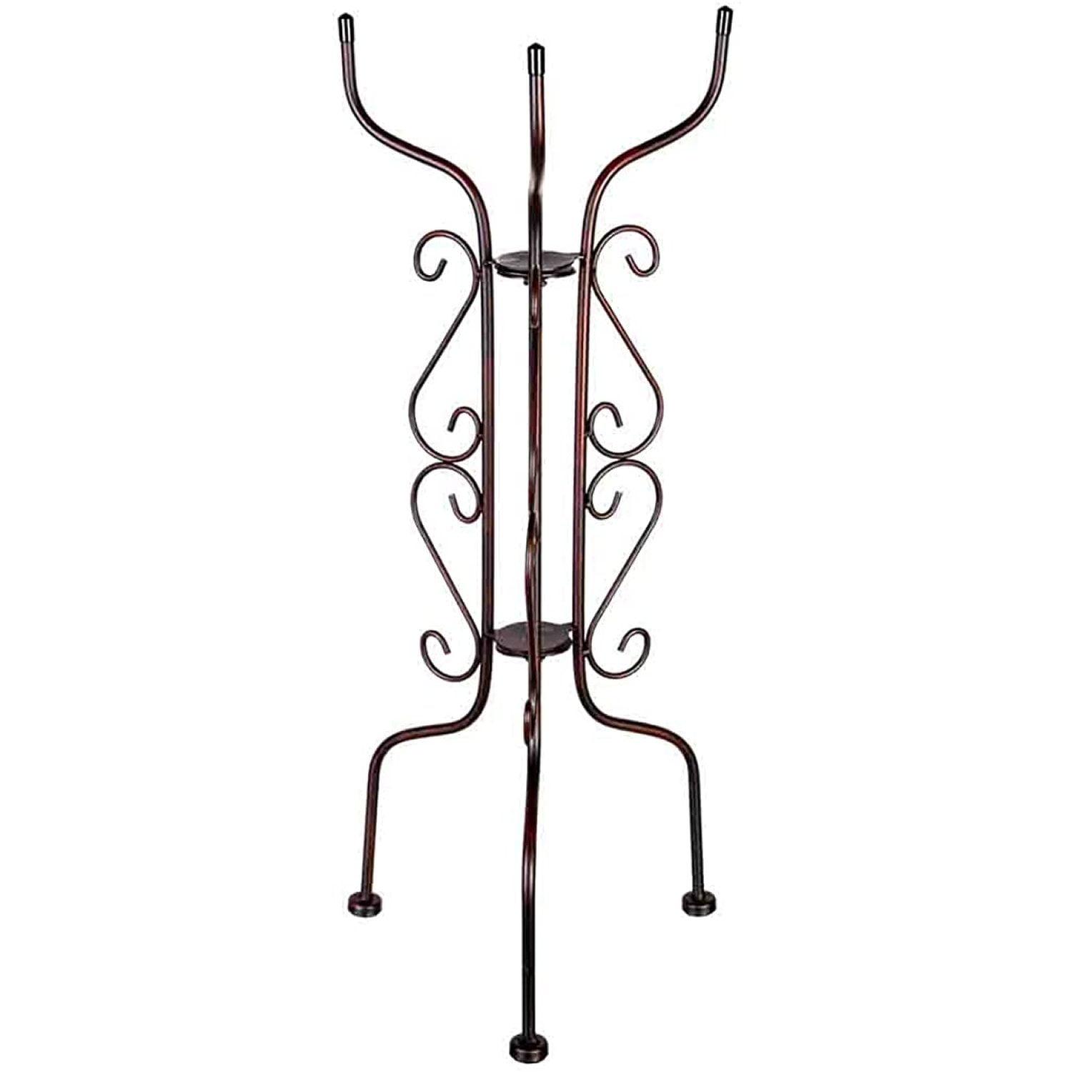 Tall Black Metal Scroll Bird Bath Stand