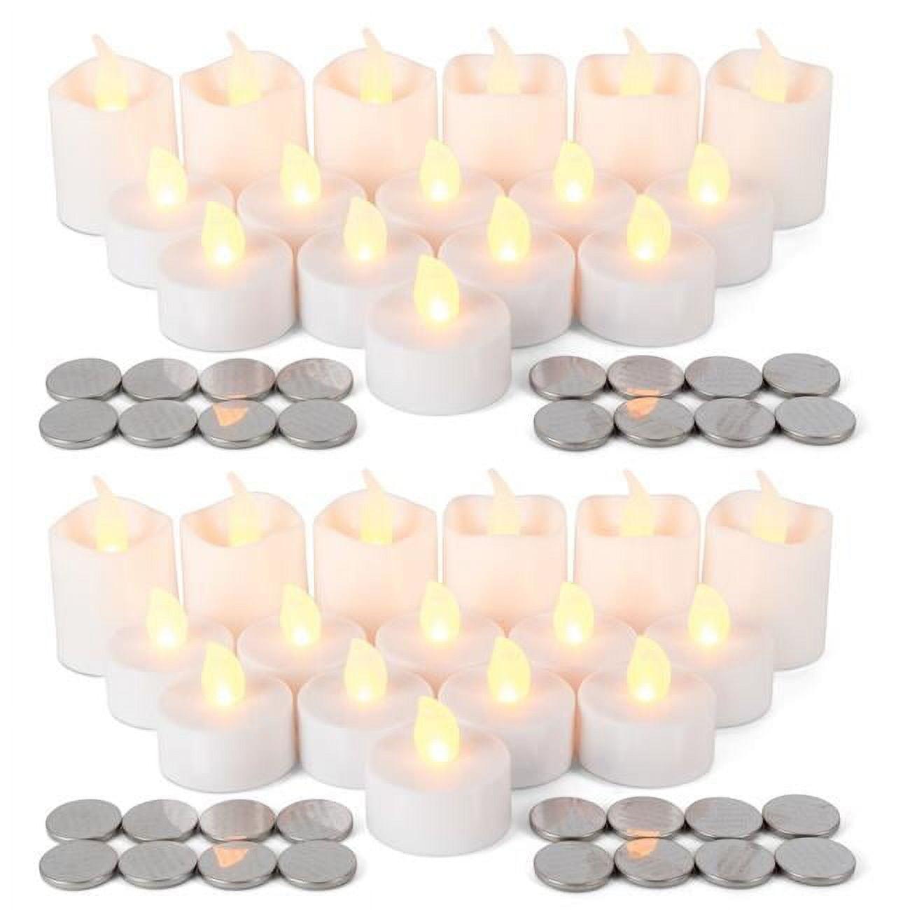 White Flameless LED Tea Lights and Votives Set with Batteries