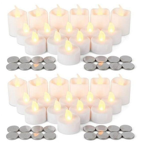 Everlasting Glow 44237EC LED Tea Lights & Votives with Batteries Included, White - 32 Piece