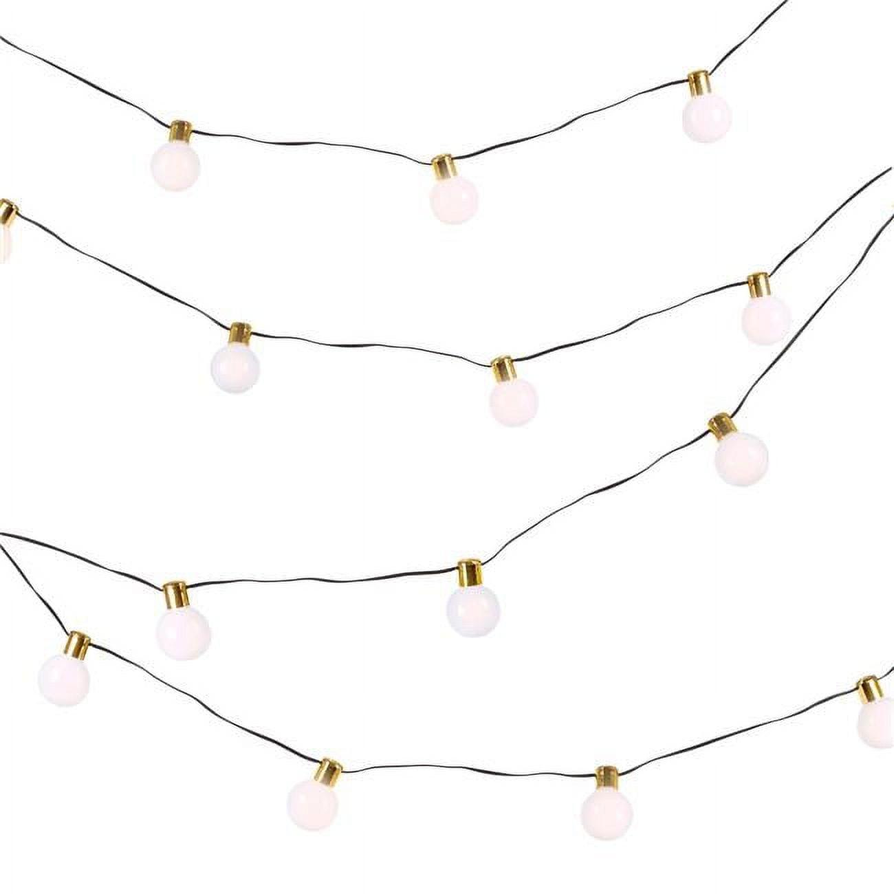 Everlasting Glow  White & Gold Light Garland 30 Warm Battery LED with Timer