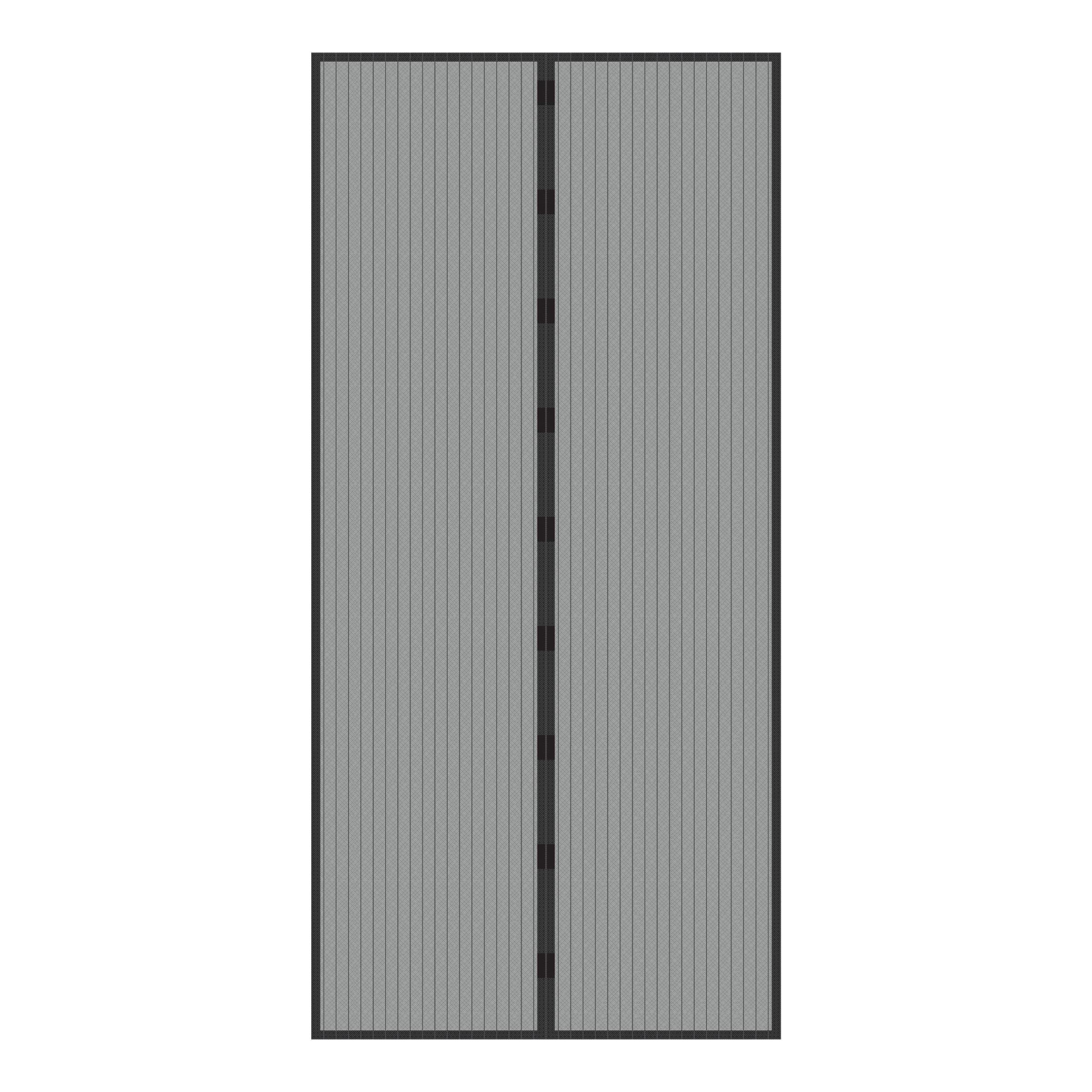 Everyday Home Magnetic Mesh Screen Door Curtains with Automatic Close, 38 x 80 in., Black