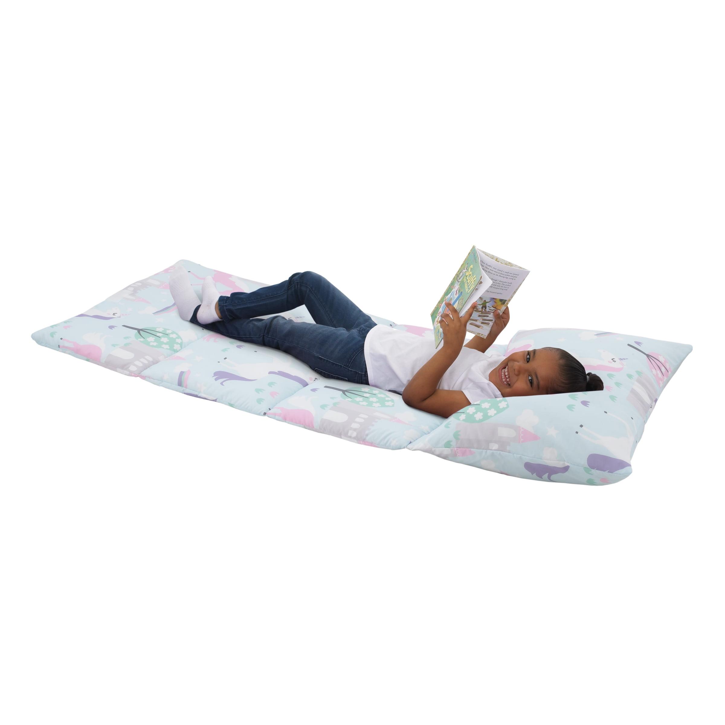 Everything Kids' Unicorn Deluxe Easy Fold Nap Mat: NoJo, Light Blue, Toddler & Preschool Sleep Mat, Machine Washable