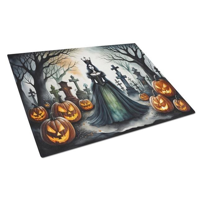 Caroline's Treasures Evil Queen Spooky Halloween Glass Cutting Board Large