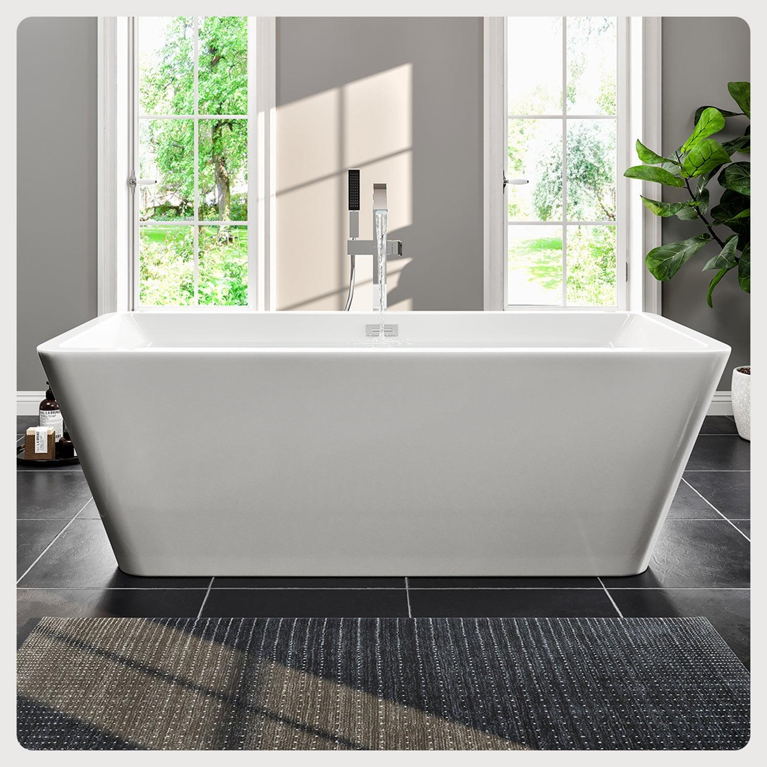 Aries 59'' x 32'' Freestanding Soaking Acrylic Bathtub